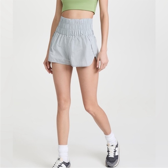 Free People Movement • The Way Home Shorts Arctic Mist Gray Silver Size Small - Picture 2 of 11